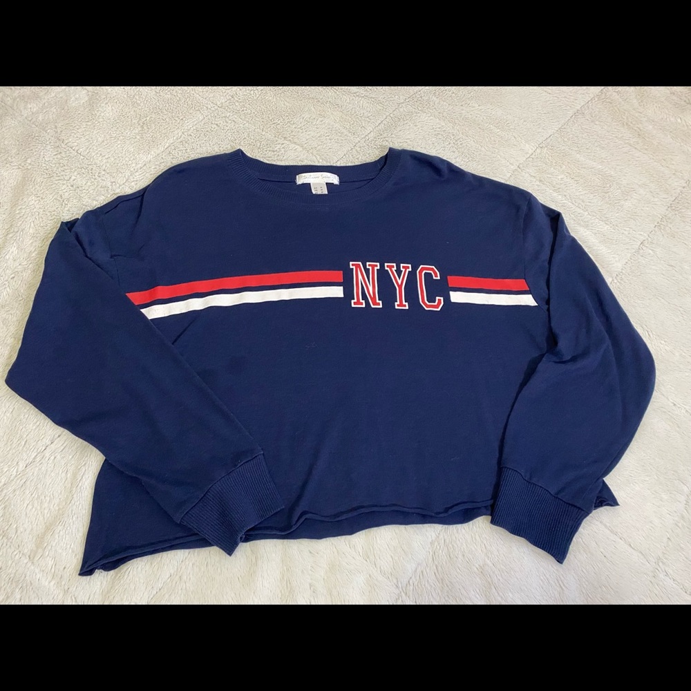 Blue Cropped sweatshirt